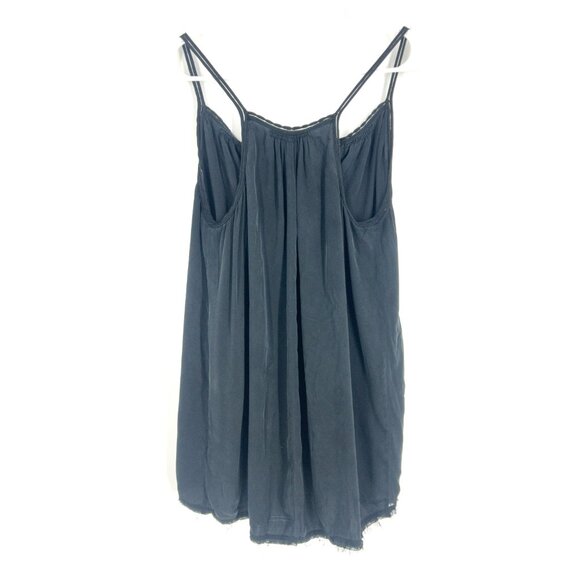 Vince Tie-Front Silk Camisole Tank Blouse Charcoal Large - Picture 4 of 4